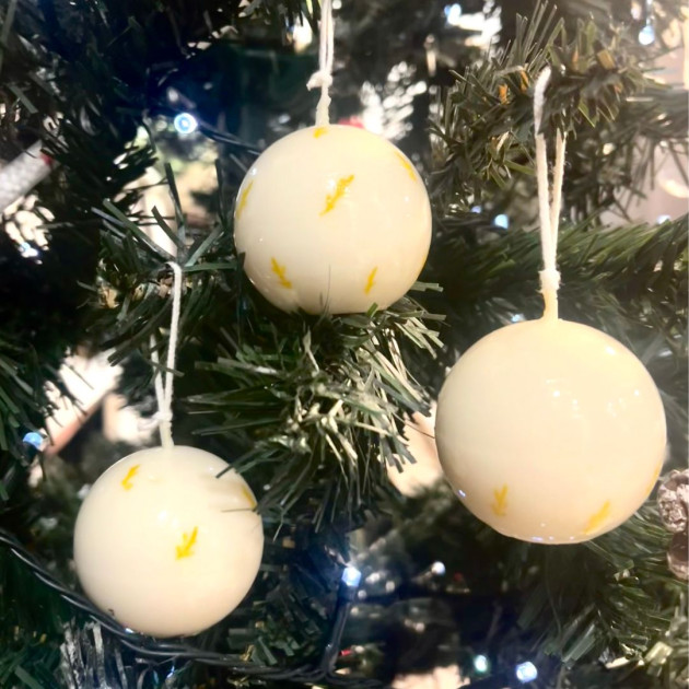 Σετ μπάλες Χριστουγεννιάτικες από κερί