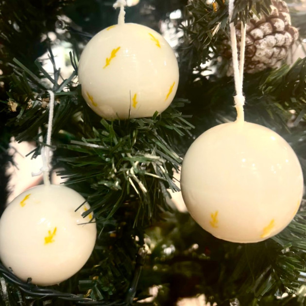 Σετ μπάλες Χριστουγεννιάτικες από κερί