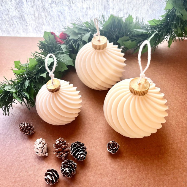 Μπάλα Χριστουγέννων | Στολίδι απο κερί 