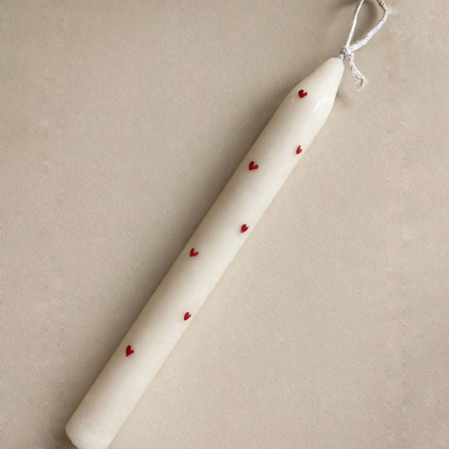 Λαμπάδα με καρδούλες κόκκινες